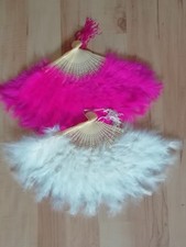 2 Federfächer pink weiß
