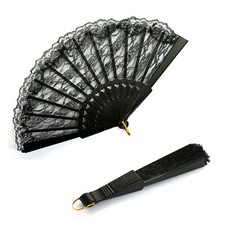 Spitzenfächer, schwarz