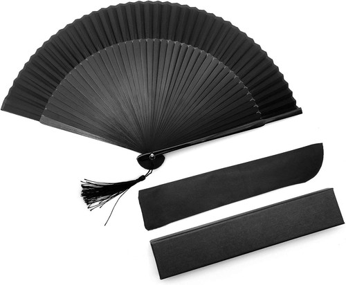 Handfächer schwarz hochzeit - handfächer,