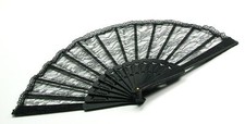 Spitzenfächer - schwarz
