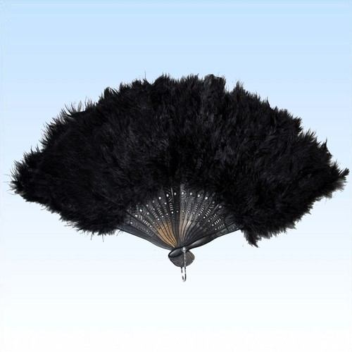 Federfächer schwarz mit - federfächer,