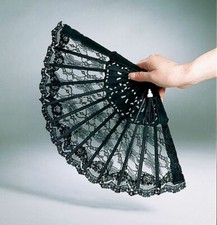 Spitzenfächer, Farbe schwarz