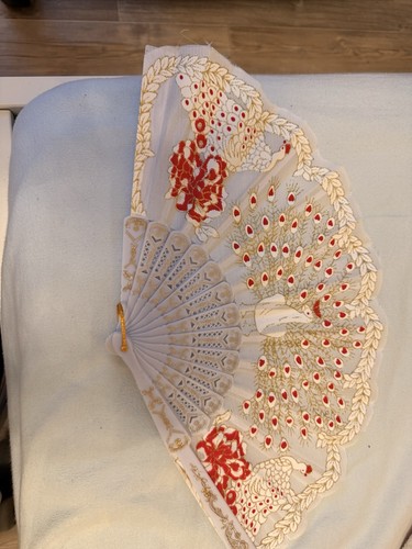 Eleganter handfächer weiß - eleganter,